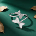 Dual Butterfly Adjustable Open Ring