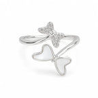 Dual Butterfly Adjustable Open Ring