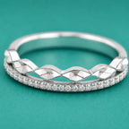 Crisscross Crystal Band Adjustable Ring