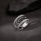 Double Loop Crystal Adjustable Ring