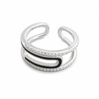 Double Loop Crystal Adjustable Ring