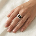 Double Loop Crystal Adjustable Ring