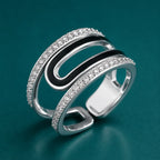 Double Loop Crystal Adjustable Ring