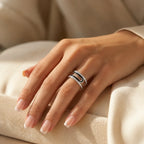 Double Loop Crystal Adjustable Ring