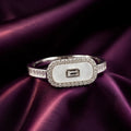 Baguette Crystal Halo Adjustable Ring