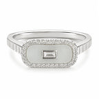 Baguette Crystal Halo Adjustable Ring