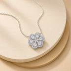 Floral Cluster Cubic Zirconia Pendant Necklace