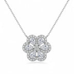 Floral Cluster Cubic Zirconia Pendant Necklace