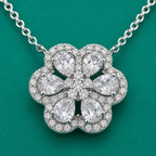 Floral Cluster Cubic Zirconia Pendant Necklace