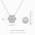 Floral Cluster Cubic Zirconia Pendant Necklace
