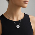 Floral Cluster Cubic Zirconia Pendant Necklace