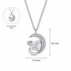 Crescent Moon Crystal Pendant Necklace