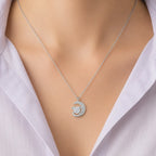 Crescent Moon Crystal Pendant Necklace