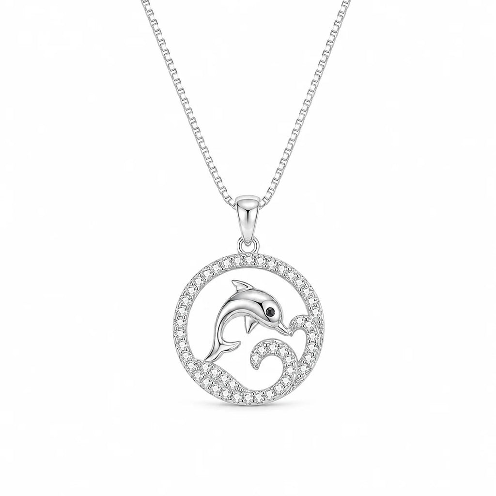 Dolphin Crystal Pendant Necklace