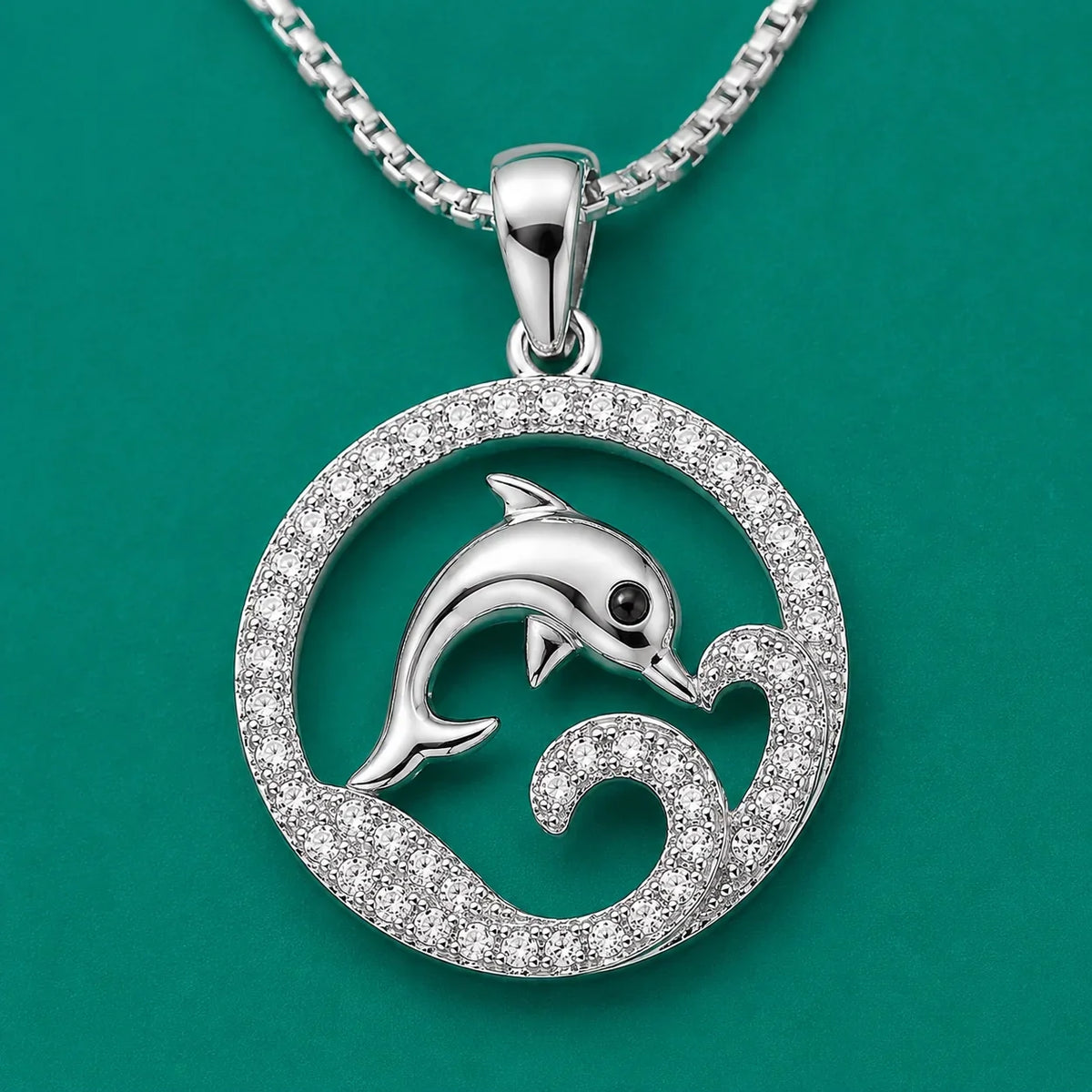 Dolphin Crystal Pendant Necklace
