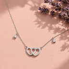 Interlocked Hearts Crystal Necklace