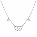 Interlocked Hearts Crystal Necklace