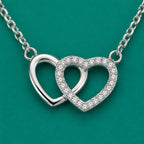 Interlocked Hearts Crystal Necklace