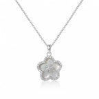 Mother of Pearl Flower Pendant Necklace