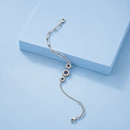 Blue Stone Halo Chain Bracelet