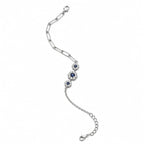 Blue Stone Halo Chain Bracelet