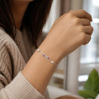 Pearl & Pink Stone Chain Bracelet