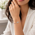 Pink Stone Butterfly Chain Bracelet