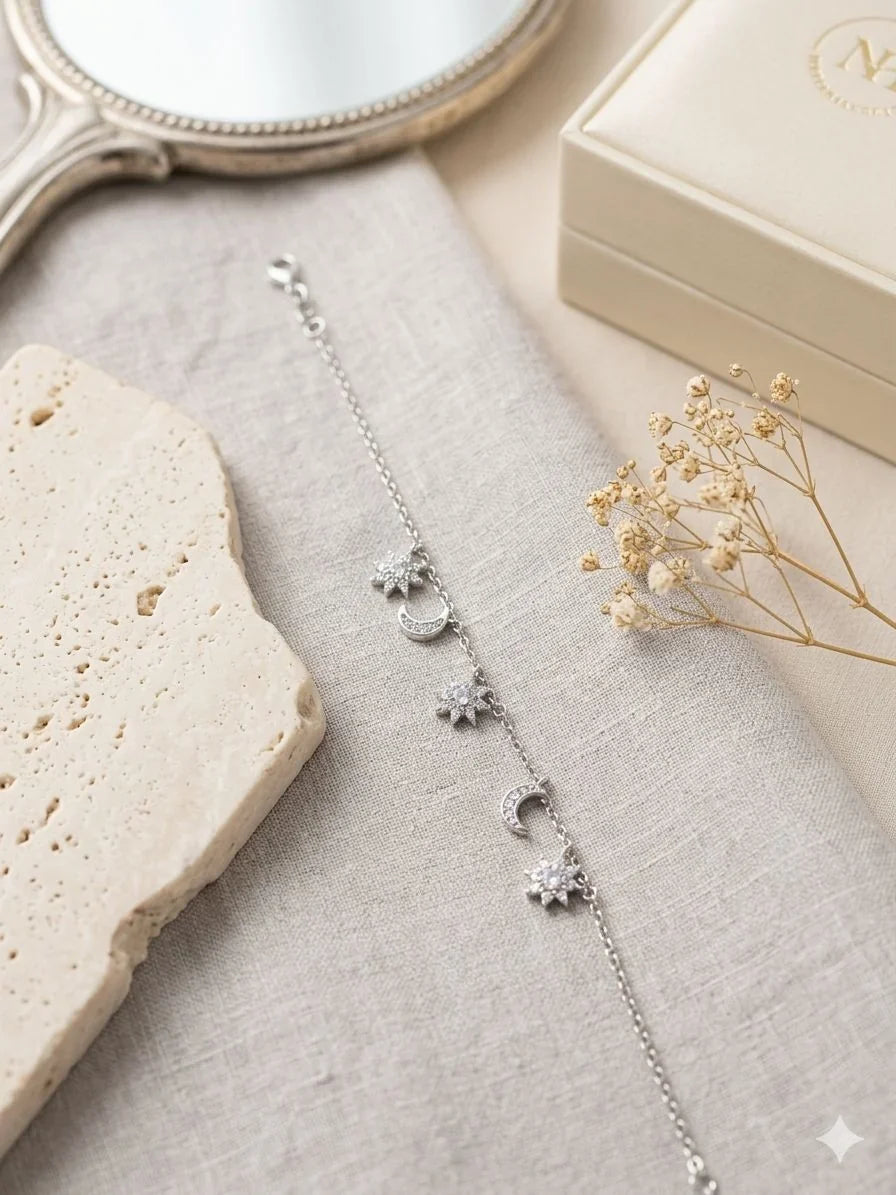 Celestial Moon & Star Charm Bracelet