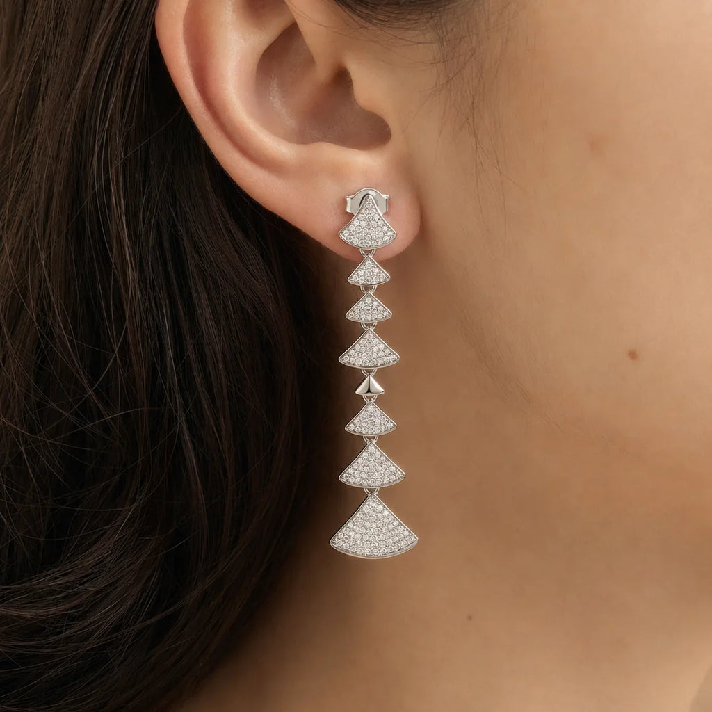 Geometric Tiered Drop Earrings