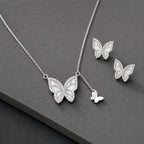 Butterfly Pendant Necklace & Stud Set