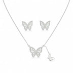 Butterfly Pendant Necklace & Stud Set