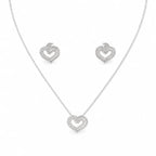Interlocking Heart Necklace & Stud Set