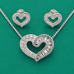 Interlocking Heart Necklace & Stud Set