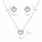 Interlocking Heart Necklace & Stud Set
