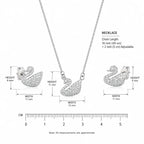 Swan Pendant Necklace & Stud Set