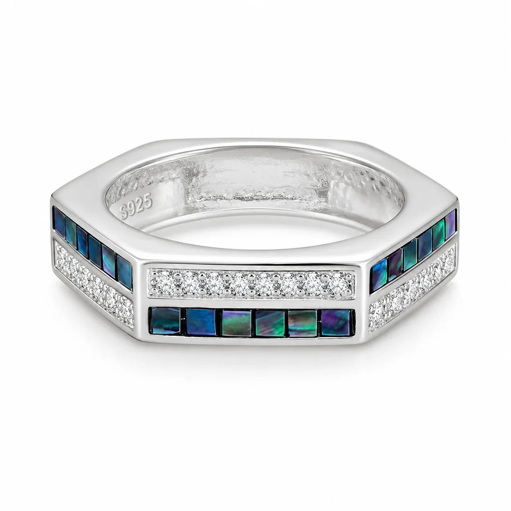 Hexagon Multi-Gemstone Statement Ring
