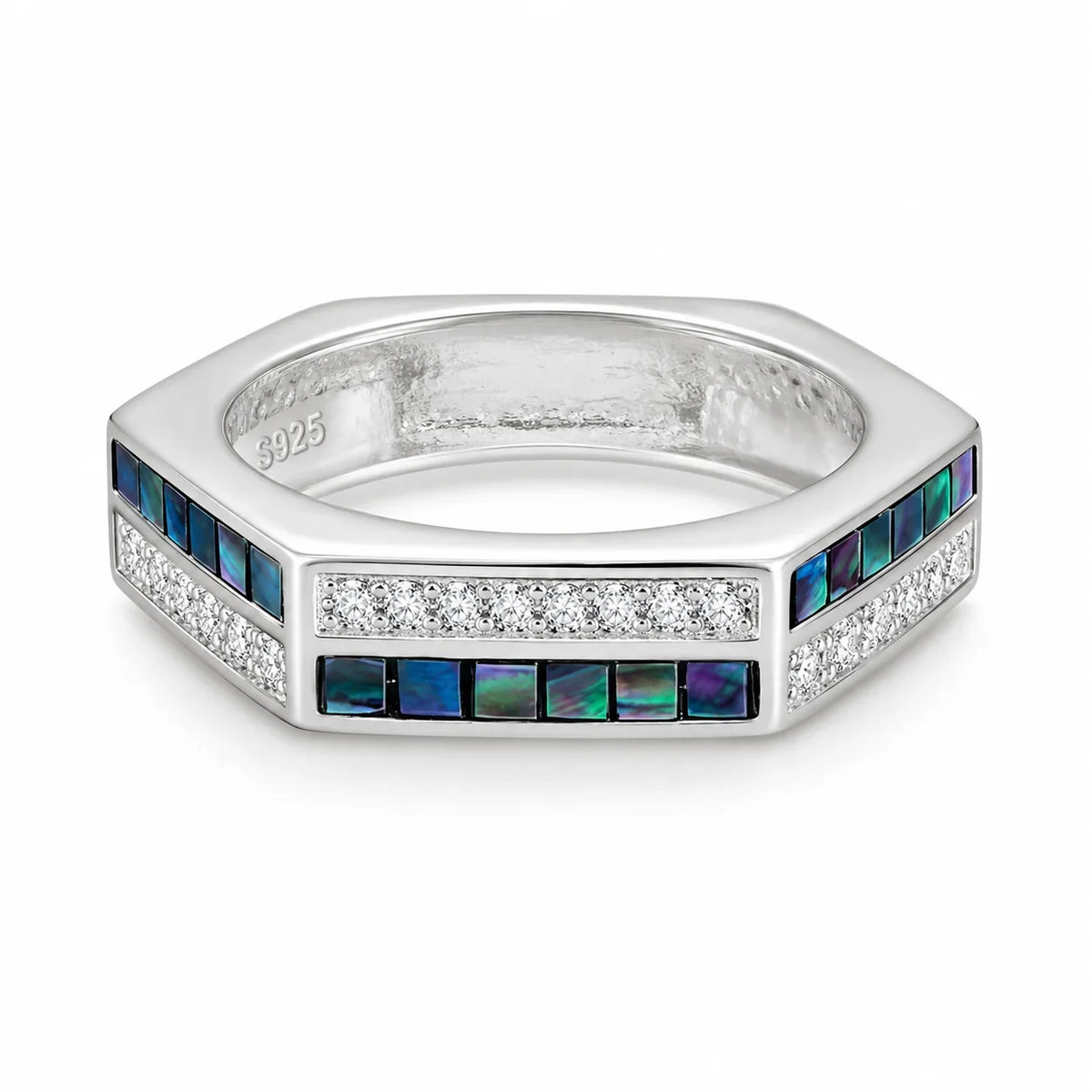 Hexagon Multi-Gemstone Statement Ring