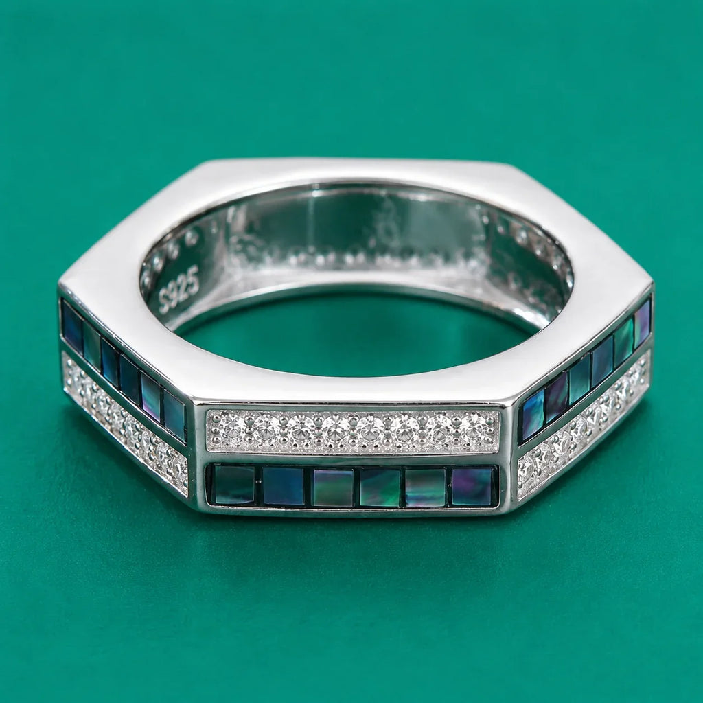 Hexagon Multi-Gemstone Statement Ring