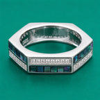 Hexagon Multi-Gemstone Statement Ring