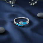 Turquoise Enamel Open Ring