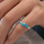Turquoise Enamel Open Ring