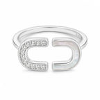 Slim Crystal Accent Adjustable Ring
