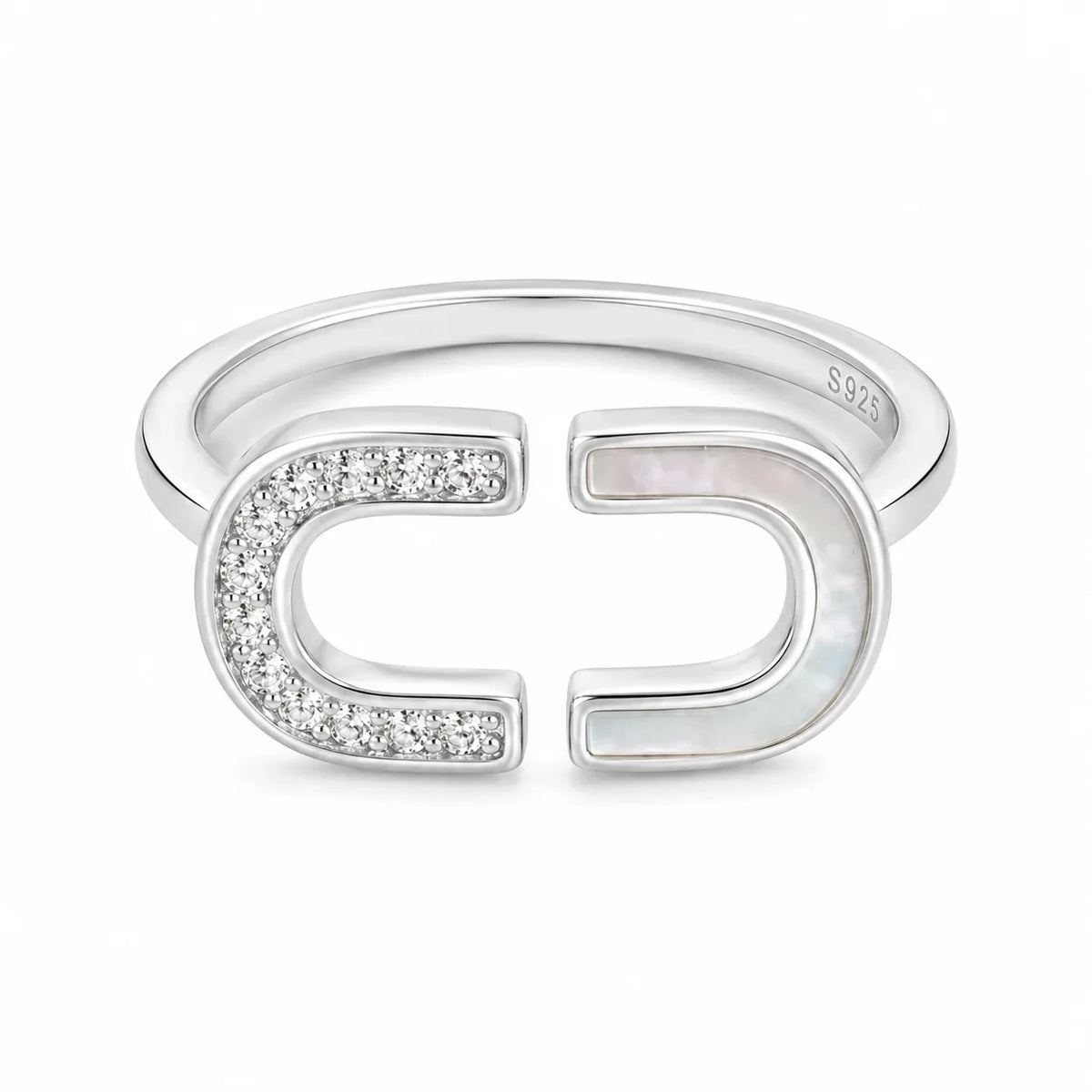 Slim Crystal Accent Adjustable Ring