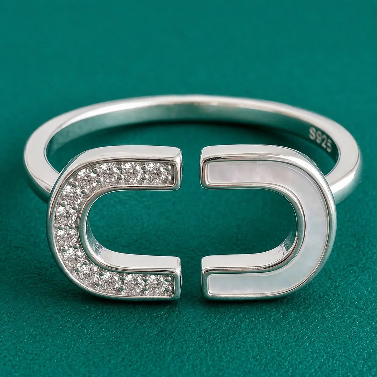Slim Crystal Accent Adjustable Ring