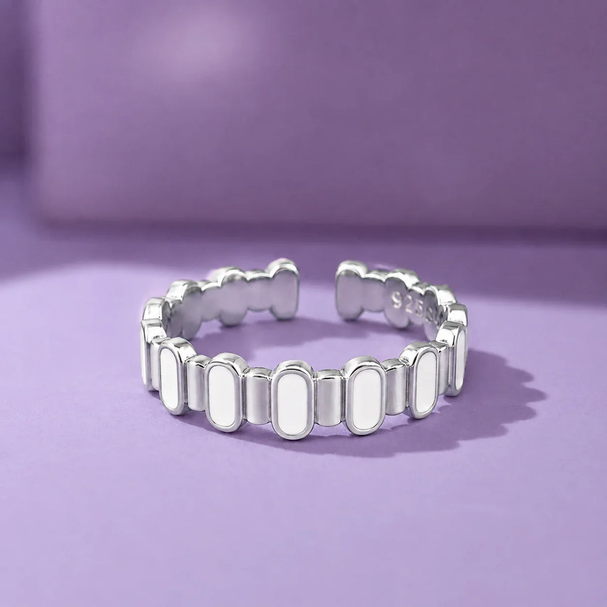 White Enamel Open Ring
