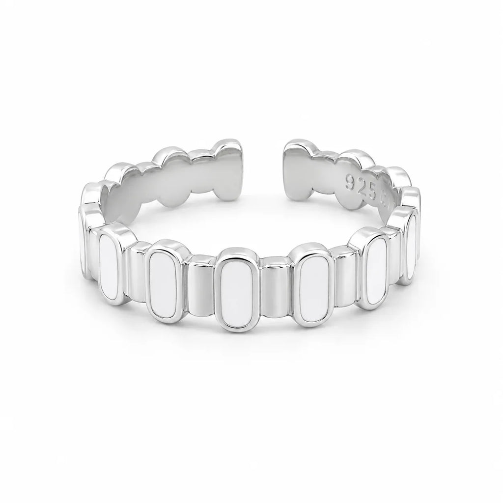White Enamel Open Ring