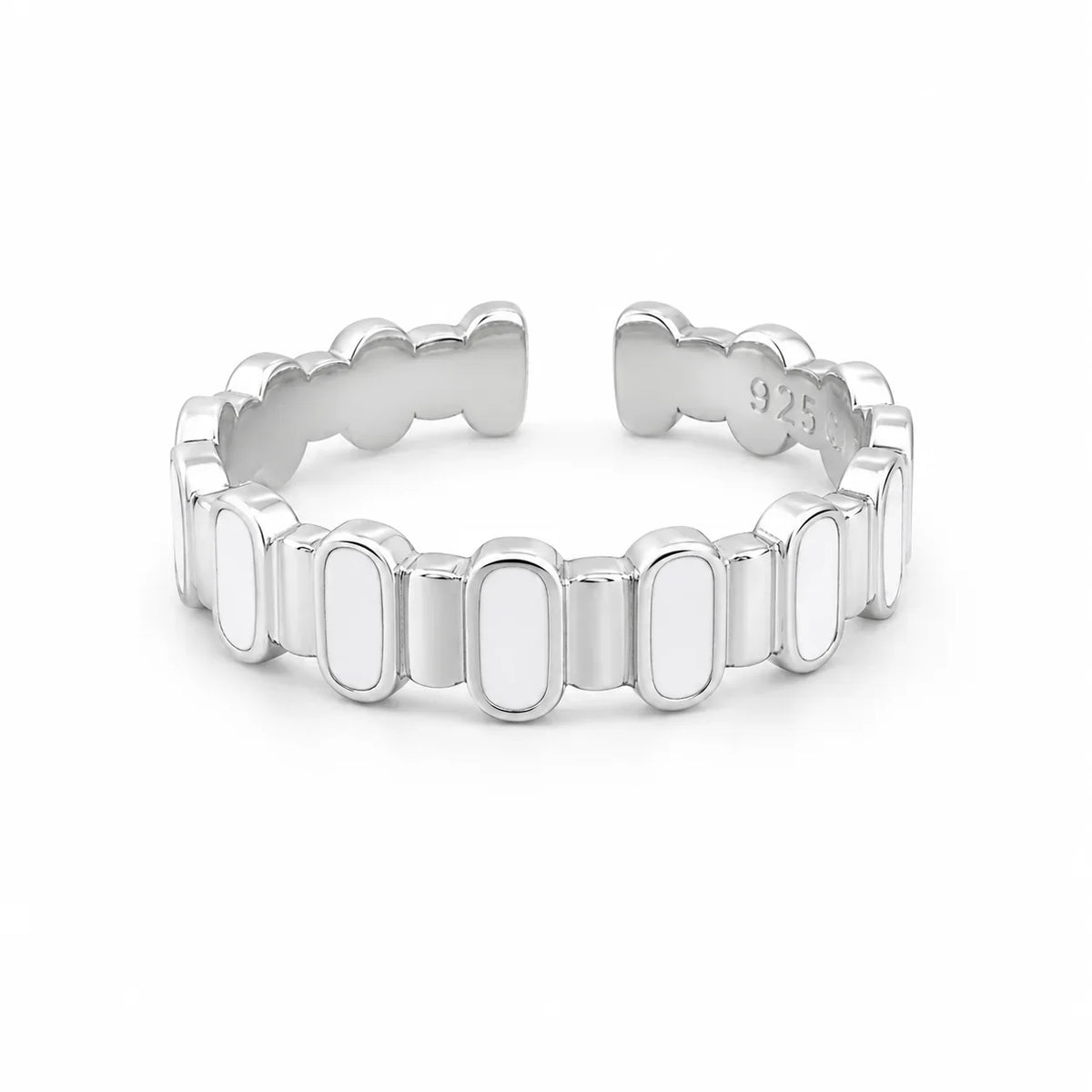White Enamel Open Ring