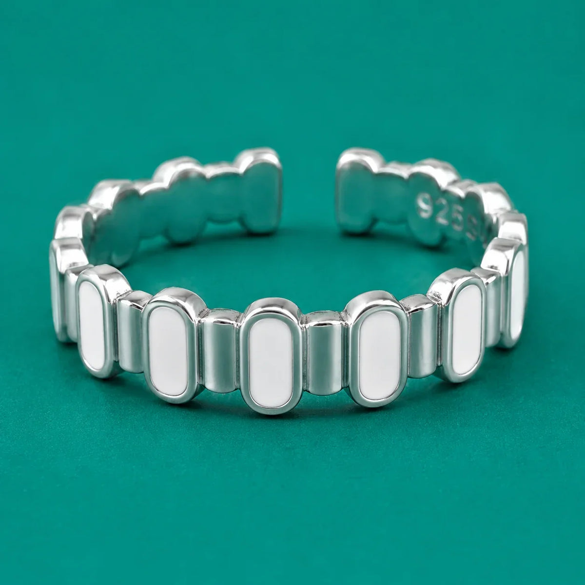 White Enamel Open Ring