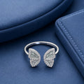 Double Leaf Crystal Adjustable Ring