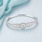 Floral Baguette Bangle Bracelet